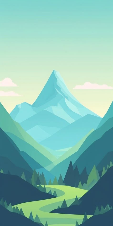 This Or That Graphic, Mountains Illustration Art, Flat Design Illustration Landscape, Animated Mountains, Mountain Illustration Simple, Landscape Illustration Minimalist, Cartoon Mountains, Nature Digital Art, Mountains Illustration