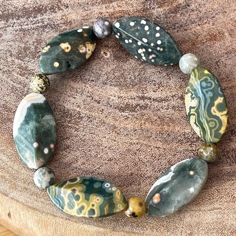 Jewelry 2024, Gemstone List, Jasper Jewelry, Fancy Lights, Jasper Bracelet, Ocean Jasper, Smokey Quartz, Different Light, Faceted Gemstones