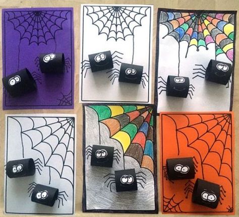 Easy Spider Crafts for Preschool and Kindergarten Kids Check more at https://www.kidsartncraft.com/easy-spider-crafts-for-kids/ Halloweenpyssel Barn, Høstaktiviteter For Barn, Veselý Halloween, Bricolage Halloween, Halloween Art Projects, Halloween Crafts Preschool, Spider Crafts, Halloween Kunst, October Crafts