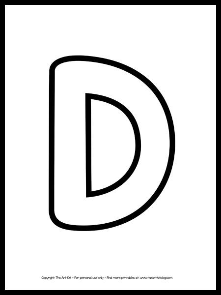 Letter D Font, Letter D Printables Free, Alphabet Letters To Print, Free Printable Letters, Letter Worksheets, Big Letters, Do A Dot, Toddler Arts And Crafts, Dot Markers