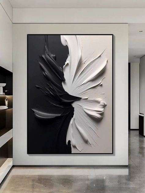 Abstract Painting Black Background, Diy Black And White Wall Art, Twilight Black And White, Textured Canvas Art Ideas, Black White Interior Design, Wall Frames Ideas, Black And White Landscape Painting, Diy Home Wall Art, Acrylic Painting Black And White