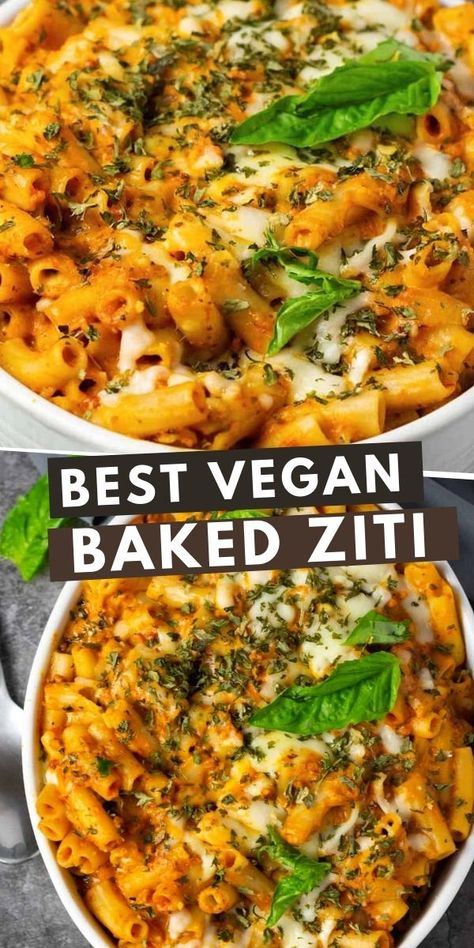 Enjoy my Vegan Baked Ziti recipe, it is easy to prepare, perfect weeknight dinner. Oven-baked pasta with marinara, plant-based ground meat, and vegan cheese is baked until bubbly. The perfect comfort dish that's flavorful and hearty Vegan Ziti, Vegan Baked Ziti Recipe, Vegan Baked Ziti, Easy Weeknight Pasta, Vegan Casseroles, Nora Cooks, Weeknight Pasta, Vegan Ground Beef, Ziti Pasta