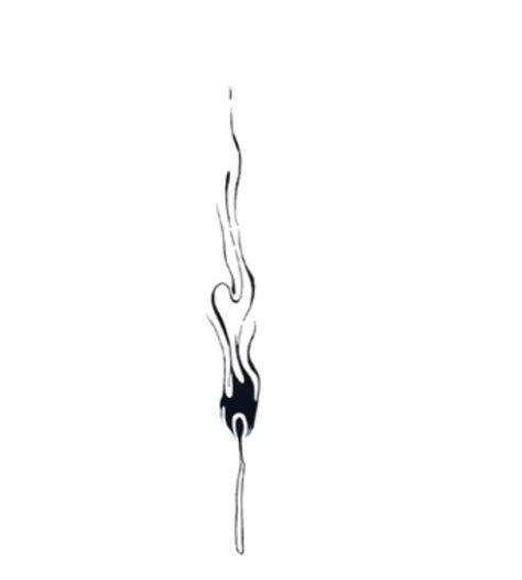 Playing With Fire Tattoo, Long Slim Tattoo, Play With Fire Tattoo, Fire Spine Tattoo, Fire Ink Drawing, Fire Finger Tattoo, Blackpink Tattoo Ideas, Freefall Tattoo, Burning Match Tattoo