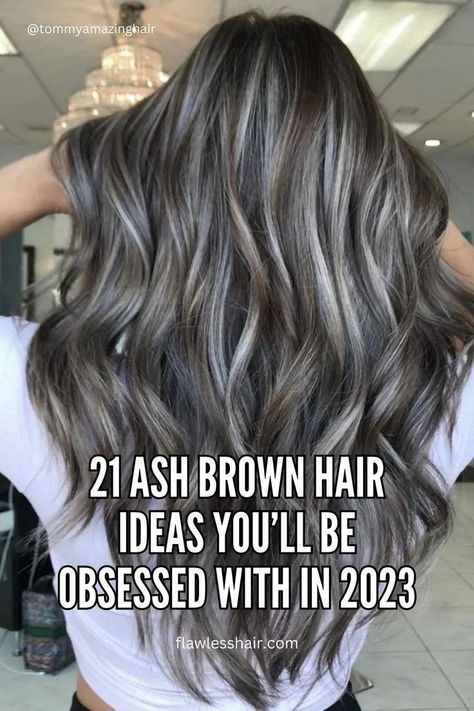 Ash Brown Hair Ideas, Ash Brown Hair Balayage, Ash Gray Hair Color, Grey Brown Hair, Ash Grey Hair, Grey Blending, Brown Hair Ideas, Gray Balayage, Ash Brown Hair Color