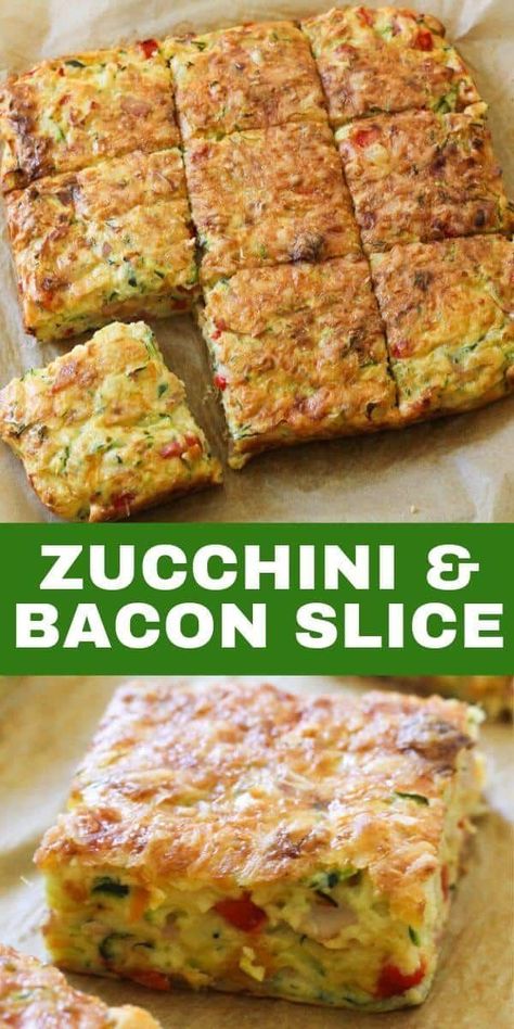 Out Of The Box Recipes, How To Use Extra Large Zucchini, Vegetables For Breakfast Ideas, Healthy Savoury Breakfast Recipes, Healthy Lunchbox Recipes, Savoury Slice, Healthy Slice, Slice Recipe, Zucchini Slice