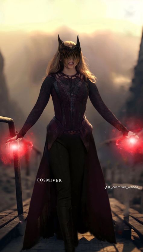 #wanda #wandamaximoff #doctorstrangeinthemultiverseofmadness #wandavision Scarlet Witch Background, Scarlet Witch Comic, Male Witch, Witch Wallpaper, Elizabeth Olsen Scarlet Witch, Scarlet Witch Marvel, Super Hero Outfits, Marvel Photo, Marvel Images