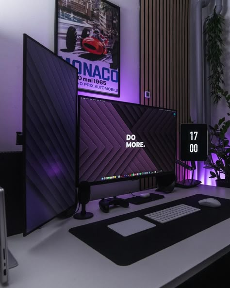 Do More Wallpaper, Clean Desk Setup, Clean Setup, Gaming Computer Room, Tech Room, Mac Setup, Gaming Desk Setup, Best Gaming Setup, Setup Gamer