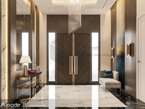 Foyer Design Luxury, Foyer Design Modern Entrance, House Hall Design, Villa Entrance, Luxury Houses Entrance, Entrance Foyer Design, Entrance Hall Decor, Lobby Interior Design, تصميم داخلي فاخر