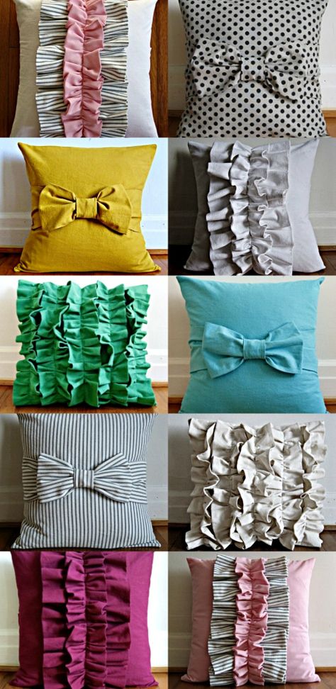 Kerajinan Diy, Ruffle Pillow, Bantal Sofa, Diy Casa, Costura Diy, Creation Couture, Diy Pillows, Diy Couture, Crafty Craft