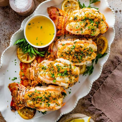 Lemon Butter Lobster Tail, Butterfly Lobster Tail, Recipes With Lobster Tails, Lobster Recipes Baked, Baked Lobster Tails Oven, Fresh Lobster Recipes, Oven Lobster Tail, How To Cook Lobster Tails Boil, Bake Lobster Tail Oven