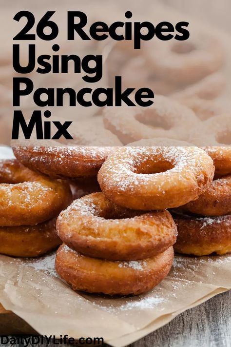 Recipes using pancake mix - Prepare to be amazed with the amazing recipes you can create using pancake mix. Goodbye morning pancakes and hello savory! Hungry Jack Pancake Mix Recipes, Krusteaz Pancake Mix Recipes, Krusteaz Recipes, Pumpkin Pancake Mix, Pancake Batter Recipe, Pancake Mix Uses, Easy Pancake Mix, Pancake Mix Muffins, Krusteaz Pancake Mix