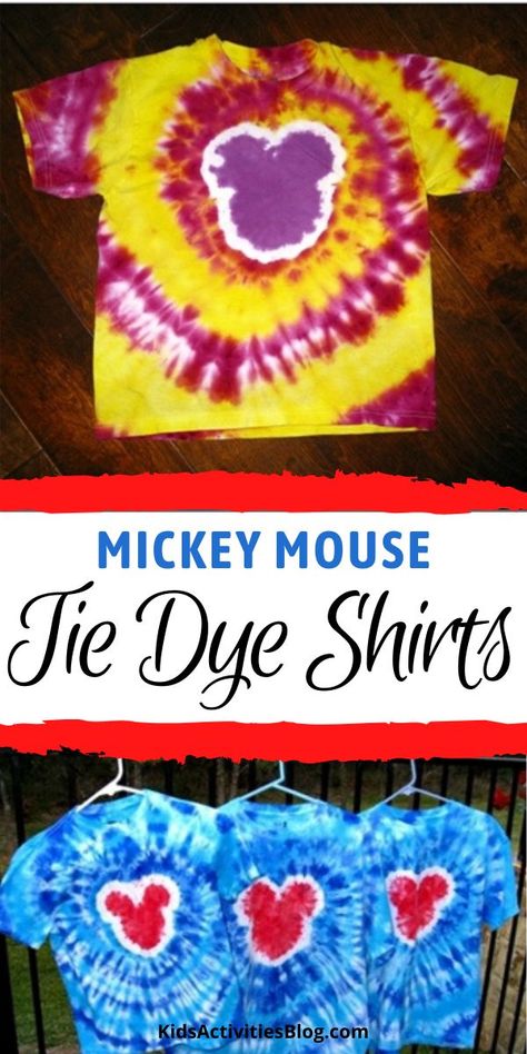 Disney Incredibles Shirts, Tie Dye Disney Shirts, Mickey Mouse Tie Dye, Disney Camp, Family Olympics, Tie Dye Supplies, Shibori Clothing, Tie Dye Disney, Tye Dye Patterns