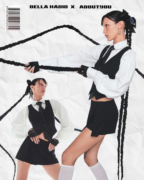 Bella Hadid Magazine Cover, Bella Hadid Poster, Grunge Editorial, Bella Hadid Aesthetic, Woman In Suit, Bella Hadid Style, 사진 촬영 포즈, Model Inspo, Photoshoot Concept