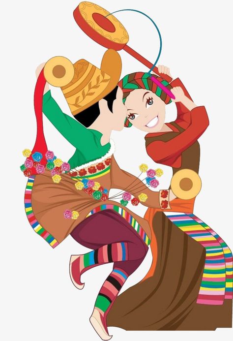 Tibetan Dance, Cartoon Dance, Images Cartoon, Women Dancing, Eastern Fashion, Living Room Wall Color, Room Wall Colors, Middle Eastern Fashion, Craft Painting