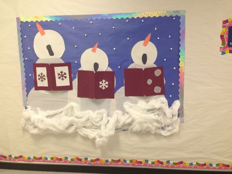 Singing Snowman Bulletin Board, Snowman Bulletin Board, Man Singing, Preschool Bulletin, Hallway Art, Preschool Bulletin Boards, Door Decorations Classroom, Classroom Door, Door Decoration