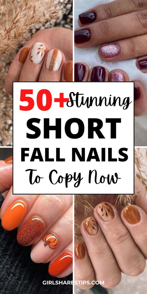 Get ready to fall in love with your nails this fall! From warm earthy tones to playful pumpkin-inspired designs, we've rounded up the cutest short nail ideas for the season. Whether you're a minimalist or a lover of intricate details, these nail art inspirations will have you feeling cozy and stylish all season long! | short fall nails | fall short nails | short fall nails gel | short fall nails almond | short fall nails trendy | short fall nails acrylic | Thanksgiving nails November Nails Fall, November Nail Designs, Short Fall Nails, Simple Fall Nails, Cute Short Nails, Fall Manicure, Fall Nail Trends, Fall Gel Nails, Unique Textures