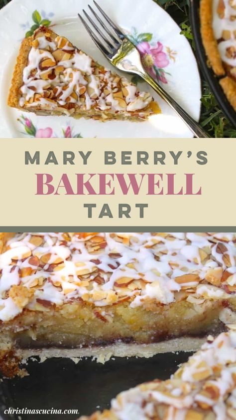 Mary Berry Bakewell Tart Recipe, Baked Well Tart, Smitten Kitten Recipes, Mary Berry Mincemeat, Recipes From The Great British Baking Show, English Baking Recipes, Raspberry Bakewell Tart, Great British Bake Off Showstoppers, Bakewell Tart Traybake