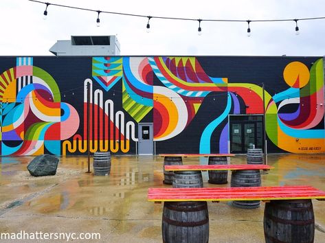 Beer Garden Wall Mural, Garage Mural, Garden Wall Mural, Wall Branding, American Visionary Art Museum, Exterior Murals, Beer Wall, Garden Mural, Charm City