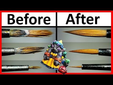 How to Clean and Recondition your Paint Brushes. Paintbrush Restoration for Acrylic Paint. - YouTube How To Clean Old Paint Brushes, Oil Painting Basics, Cleaning Paint Brushes, Sable Hair, Paint Charts, Pink Soap, Art Hacks, Warhammer Paint, Miniature Models