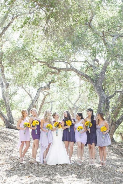 Lavender Bridesmaids, Lavender Sunflower, Sunflower Weddings, Sunflower Ideas, Weddings Country, Wedding Color Palette Summer, Wedding Ceremony Invitations, Elegant Summer Wedding, Wedding Color Palettes