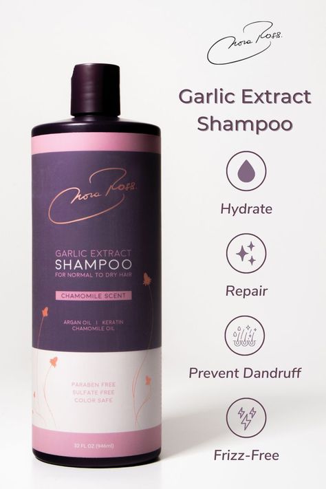 Our Garlic Extract Shampoo is our most popular item and with good reason!  The garlic extract helps hydrate and repair damaged hair while preventing dandruff. Available for Normal/Dry Hair and Oily Hair. Your beautiful, frizz-free hair will thank you. — #haircare #hair #beauty #naturalhair #healthyhair #latinaowned #garlicshampoo Garlic Shampoo, Dry Hair Repair, Hair Care Business, Shampoo Packaging, Shampoo Design, Shampoo Brands, Repair Damaged Hair, Cosmetic Labels, Cosmetic Packaging Design