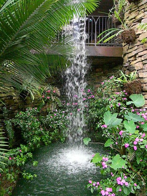 Waterfall Inside Waterfall Inside House, Moody Design, Waterfall Lights, Indoor Waterfall, Yoga Room, Diy House, Walk In The Woods, Lounge Room, My Dream Home