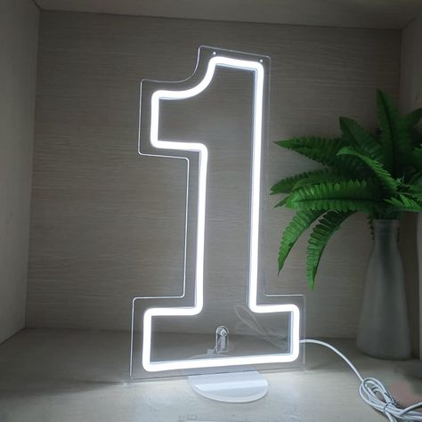 PRICES MAY VARY. 【USB powered can dimmable】USB powered.Not included charger plug.The white light number neon light sign can dimmable.Led neon numbers 0 1 2 3 4 5 6 7 8 9 sign, light up your favorite ages for special party event,home or bars decoration.Such as wedding banquets, birthday party, anniversary celebrations, bachelor parties, theme parties, baby show etc. 【Easy to use】Number neon size:25 x 45cm(about 10 x 18 inches).Number 1 sign can adjust the brightness and comes with crystal line. Y Event Wall, Neon Number, Wall Decor Birthday, Bachelor Parties, Princess Theme Party, Anniversary Event, Princess Theme, Theme Parties, Light Sign