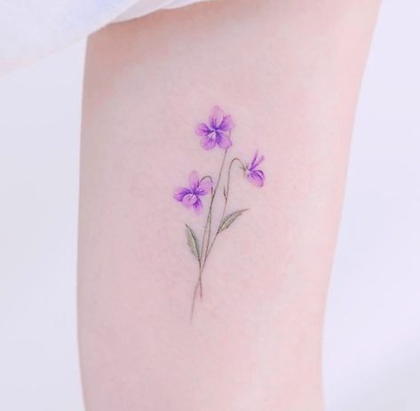 Violet Tattoo, Lily Flower Tattoos, Purple Lily, Birth Flower Tattoos, Beautiful Tattoo, Cover Up Tattoo, Custom Tattoo Design, Custom Tattoo, Birth Flower