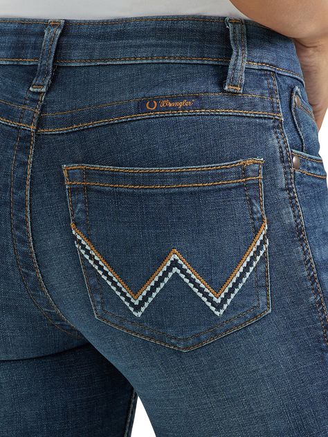 Women's Wrangler® Ultimate Riding Jean Willow Mid-Rise Bootcut Wrangler Jeans Aesthetic, Riding Jeans, Western Shop, Cute Country Outfits, Western Women, Cute N Country, Wrangler Jeans, Country Outfits, Dark Wash Denim