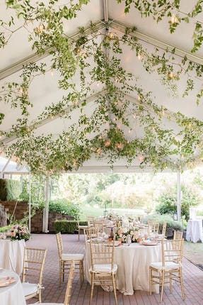 Wedding Reception Tent Decorations, Wedding Reception Tent, Small Wedding Reception, Reception Tent, Greenery Wedding Decor, Floral Installation, Tent Decorations, Tent Reception, Reception Seating