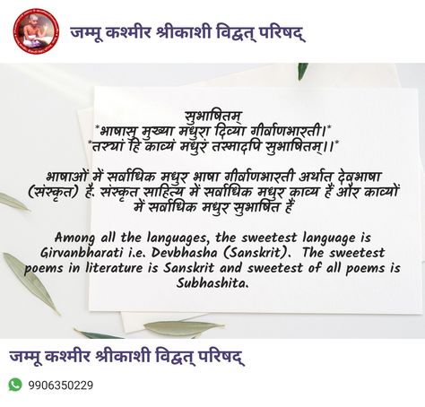 Sanskrit Subhashitani, Sanskrit, Literature