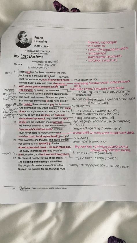 #AQA#English#literature#poem#lastduchess Custom writing services to suit any assignment requirements. Homework Harmony Headquarters: Tips for Student Serenity 😍 argumentative essay writing tips, aqa english literature a level coursework specification, essay based scholarships for college students 🤔 #ResearchPaper My Last Duchess Poem Analysis, My Last Duchess, Ma English Literature, English Literature Poems, Literature Student, English Revision, Dramatic Monologues, Literature Notes, English Literature Notes