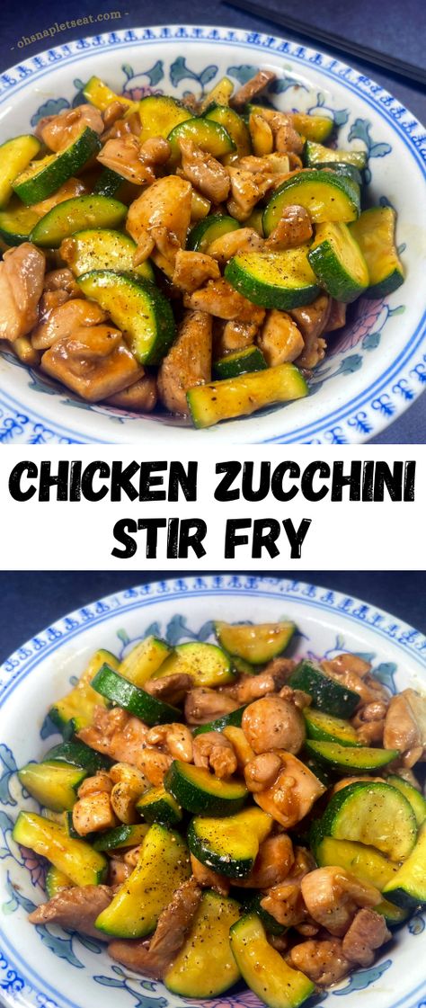 Chicken Mushroom Zucchini Stir Fry, Meat And Veggies Recipes, Fast Stir Fry Recipes, Simple Dinner Menu Ideas, Health Food Ideas For Dinner, Teriyaki Chicken And Zucchini, Stir Fry Recipes With Zucchini, Chicken Stir Fry With Asparagus, Chicken And Veggies Recipe