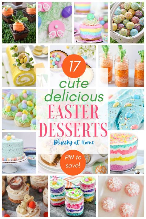 17 Cute and Delicious Spring and Easter Desserts. Be prepared to celebrate spring season and Easter meals with one of these pretty desserts. With so many opportunities for festive parties in spring, one of these desserts will meet your favorite flavor profile. Whether you are a beginner baker or an accomplished baker, you will find a dessert that suits your skills. These lovely desserts are perfect for Easter brunches, garden parties, afternoon teas, Mother's Day or spring celebrations. Desserts To Share, Easter Meals, Cute Easter Desserts, Beginner Baker, Cookie Deserts, Easter Recipe, Easy Easter Desserts, Pretty Desserts, Easter Desserts