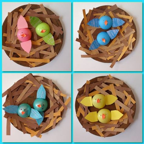 Clever, Crafty, Cookin' Mama: Baby Bird Nests Nest Craft, Pictures Of Birds, Bird Nest Craft, Spring Classroom, Bird Nests, Spring Preschool, Spring Kids, Bird Crafts, Easter Crafts Diy