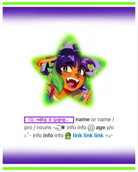 ★☆ tags !! rentry template rentry inspo rentry ideas lego monkie kid mei lmk simple green purple cute Rentry Inspo Green, Simple Rentry, Cute Websites, Rentry Template, Mei Lmk, Rentry Co, Rentry Ideas, Lego Monkie Kid, Purple Cute