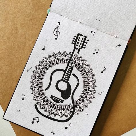 Musical mandalas by @merakibylalitaiyer ______________________ Buy Mandala Supplies amazon.com/shop/artnfann  ______________________ #art #mandala #pattern #geometry #painting #lightbulb #mandalatober #music #guitar #musicalnotes Geometry Painting, Abstract Pencil Drawings, Tapeta Harry Potter, Easy Mandala Drawing, Boho Art Drawings, Mandala Art Therapy, Music Symbols, Simple Mandala, Doodle Art Drawing