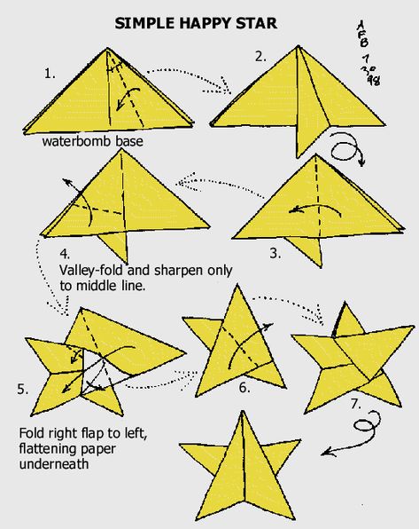 Risultato della ricerca immagini di Google per http://www.net4tv.com/voice/graphics/Origami_star.gif Origami Busta, Origami Star Instructions, Origami Stella, Easy Origami Star, Origami Christmas Ornament, 3d Paper Star, Origami Diagrams, Tutorial Origami, Origami Star