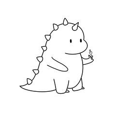 Pinterest Cute Dino Outline, Dino Drawing Simple, Dinosaur Black And White, Gambar Dino, Dino Coloring Pages, Dino Sketch, Dino Doodle, Dinosaur Doodle, Kawaii Dino