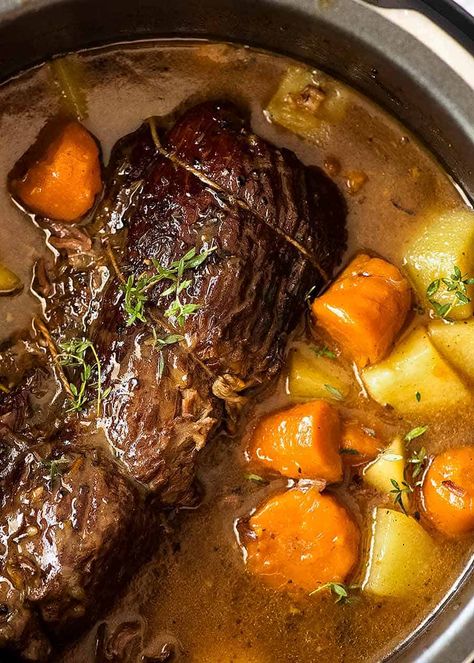 Slow Cooked Roast Beef, Blade Roast, Slow Cooker Roast Beef, Beef Pot Roast, Slow Cooker Roast, Recipetin Eats, Pot Roast Slow Cooker, Slow Cooked Beef, Pot Roast Recipes