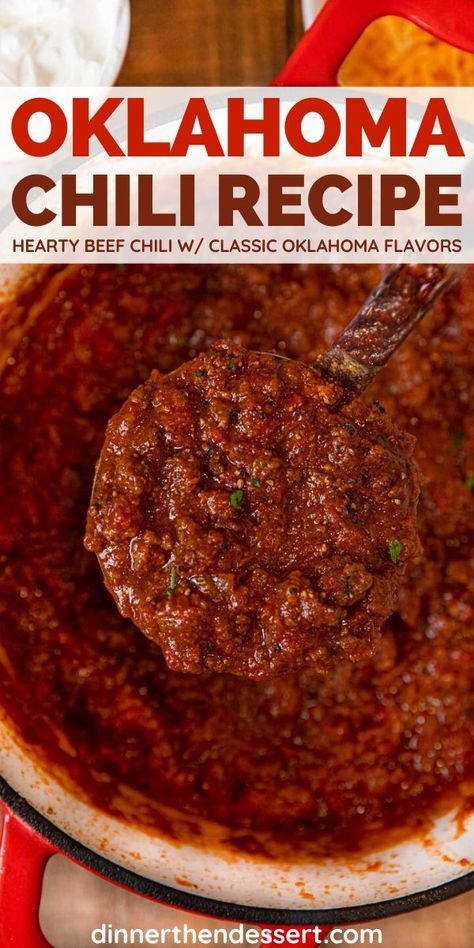 Oklahoma Chili Recipe, No Bean Chili Recipes, Chili No Beans Recipe, Chili Beans Recipe, No Beans Chili, Chili Recipe Slow Cooker, No Bean Chili Recipe, Red Chili Recipes, Chili Recipe Instant Pot