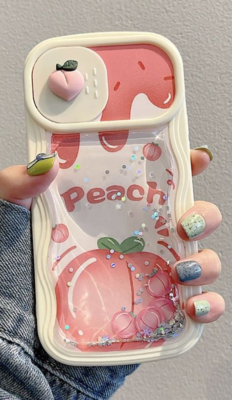 Peach Iphone Case, Cute 3d Phone Cases, Case Hp Cute, Casing Iphone Aesthetic, Hp Iphone Aesthetic, Case Hp Design, Casing Hp Aesthetic, Peach Phone Case, Hp Cute