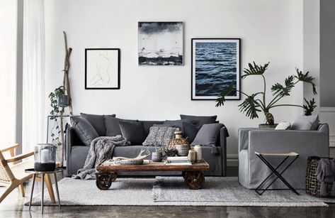 Coastal Industrial Decor, Modern Industrial Living Room, Coastal Industrial, Modern Industrial Interior, Interior Industrial, Coastal Bedroom Decorating, Coastal Interiors Design, Industrial Livingroom, Industrial Interior Design