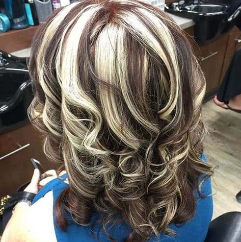 Chunky Blonde Highlights, Streaked Hair, Platinum Highlights, Blonde Highlights On Dark Hair, Red Blonde Hair, Chunky Highlights, Hair Highlights And Lowlights, Dark Hair With Highlights, Brown Highlights