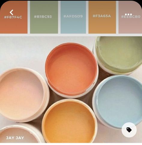 Different Colors, Color Palette, Decor Ideas, Paint, Orange, Yellow, Green, Pink, Blue