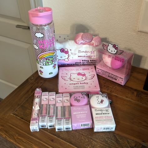 Hello Kitty Bundle | Nwt Hello Kitty Presents, Pink Makeup Products, Sanrio Finds, Hello Kitty Finds, Hello Kitty Bedroom Decor, Hello Kitty Skincare, Hello Kitty Beauty, Hello Kitty Stuff, Hello Kitty Birthday Theme