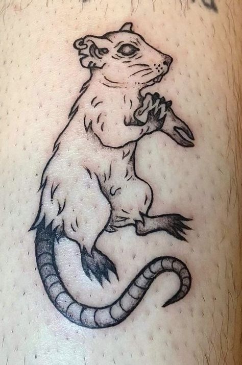 Double Headed Rat Tattoo, Rat Tattoo Ideas, Dark Tattoo Flash, Eerie Tattoos, Rat Tattoo Design, Black Flash Tattoos, Gothic Tattoos, Rat Tattoo, Optical Illusion Tattoos