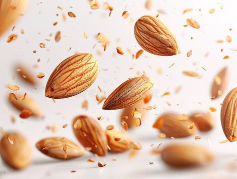 Photography of ALMONDS falling from the sky, hyperpop colour scheme. glossy, white background. Set of delicious almonds stock image Almond Photography, Chocolate Poster, Falling Skies, Graphic Design Elements, Raw Almonds, Falling From The Sky, Colour Scheme, Graphic Image, Glossy White