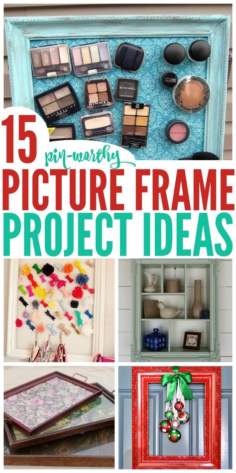 Combine beauty and functionality with these 15 picture frame project ideas. Best picture frame DIY's. Save money by repurposing frames you already have or get them second hand. Repurpose Picture Frames Diy, Picture Frame Inspiration, Upcycle Frames, Door Picture Frame, Picture Frame Projects, Door Pictures, Cute Picture Frames, Unique Picture Frames, Just Pictures