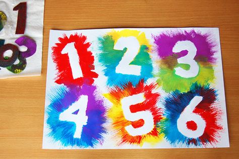 Exploding Numbers | Kids' Crafts | Fun Craft Ideas | FirstPalette.com Number Crafts, Counting Activity, Fun Craft Ideas, Fall Preschool, Painting Activities, Numbers Preschool, Activities Preschool, Daycare Crafts, Math Activities Preschool